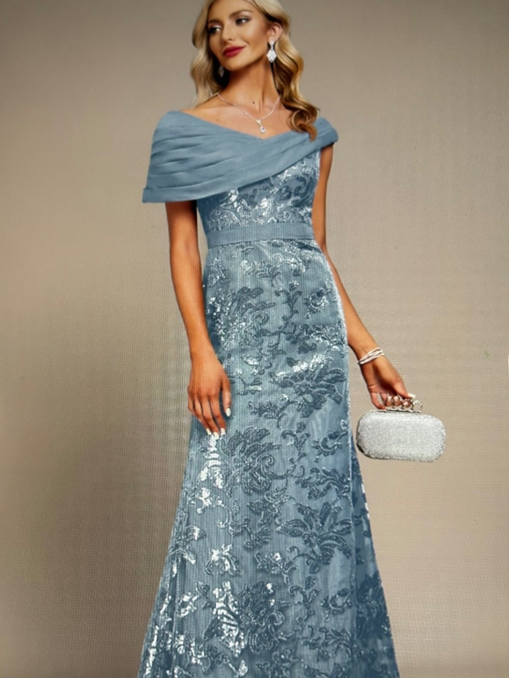 Elegant Beaded Full Length Gown
